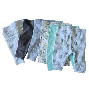 Newborn Baby Pants– 6 Pairs Peanutshell Layette + Carter’s Just One You